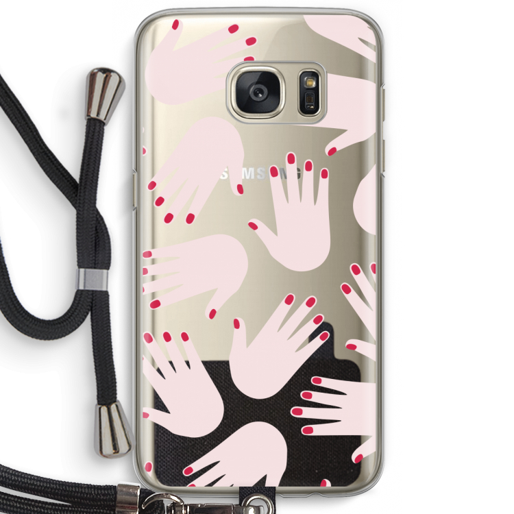 Hands pink: Samsung Galaxy S7 Transparant Hoesje met koord