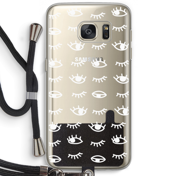 Eye pattern #3: Samsung Galaxy S7 Transparant Hoesje met koord