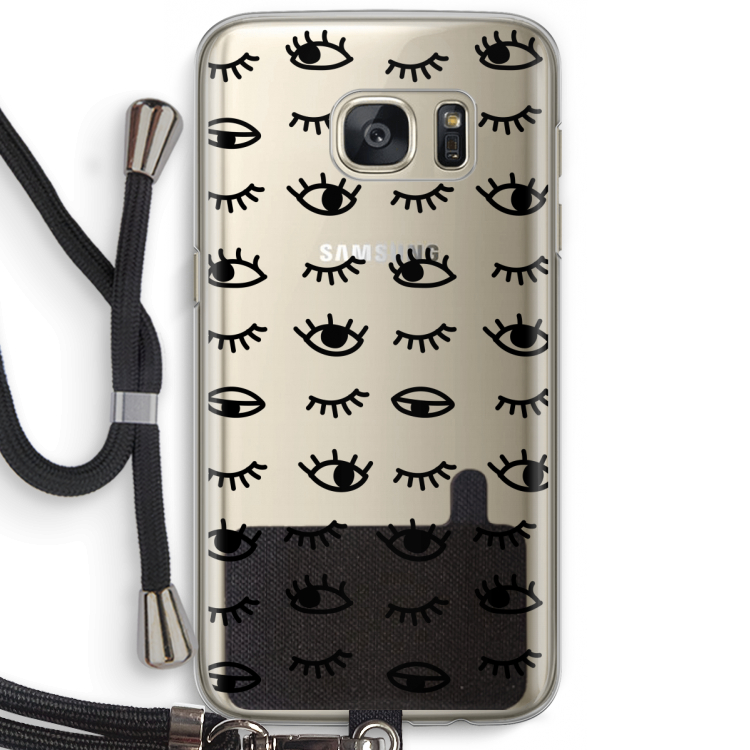 Eye pattern #2: Samsung Galaxy S7 Transparant Hoesje met koord