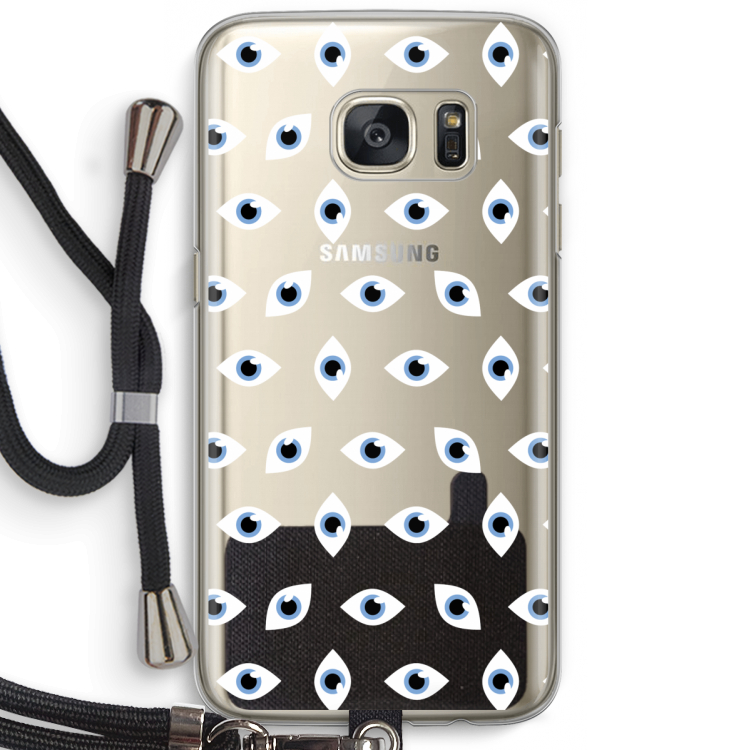 Eyes pattern: Samsung Galaxy S7 Transparant Hoesje met koord