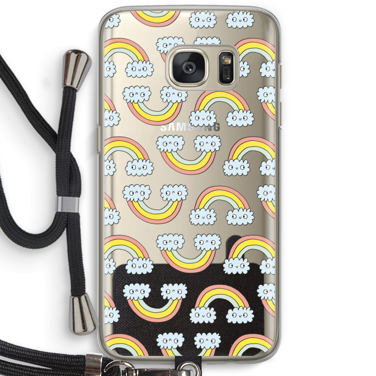 Regenboog: Samsung Galaxy S7 Transparant Hoesje met koord