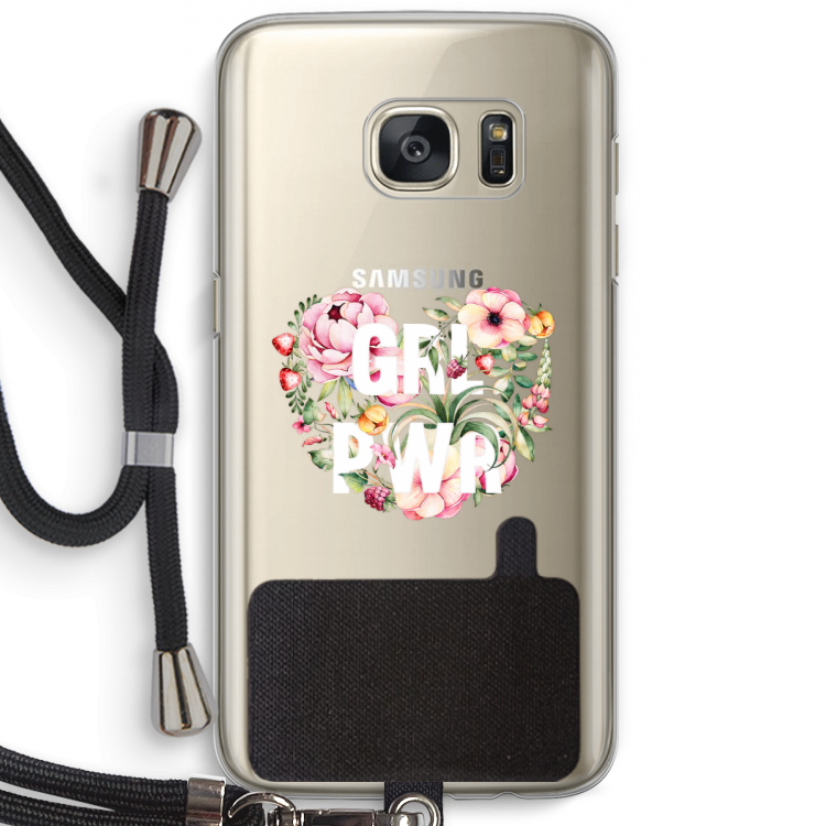 GRL PWR Flower: Samsung Galaxy S7 Transparant Hoesje met koord