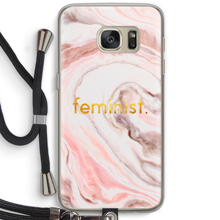 Feminist: Samsung Galaxy S7 Transparant Hoesje met koord