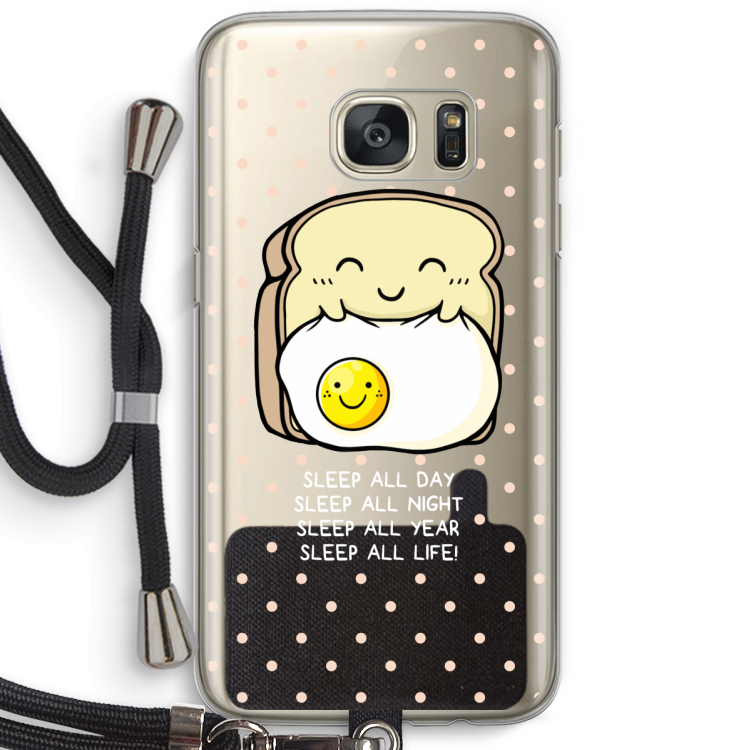 Sleep All Day: Samsung Galaxy S7 Transparant Hoesje met koord