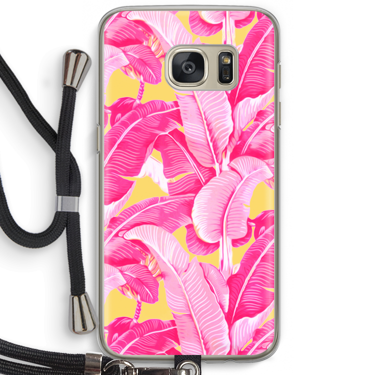 Pink Banana: Samsung Galaxy S7 Transparant Hoesje met koord