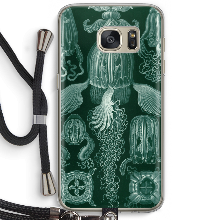 Haeckel Cubomedusae: Samsung Galaxy S7 Transparant Hoesje met koord