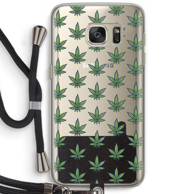 Weed: Samsung Galaxy S7 Transparant Hoesje met koord