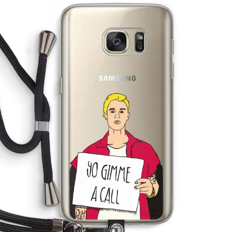 Gimme a call: Samsung Galaxy S7 Transparant Hoesje met koord