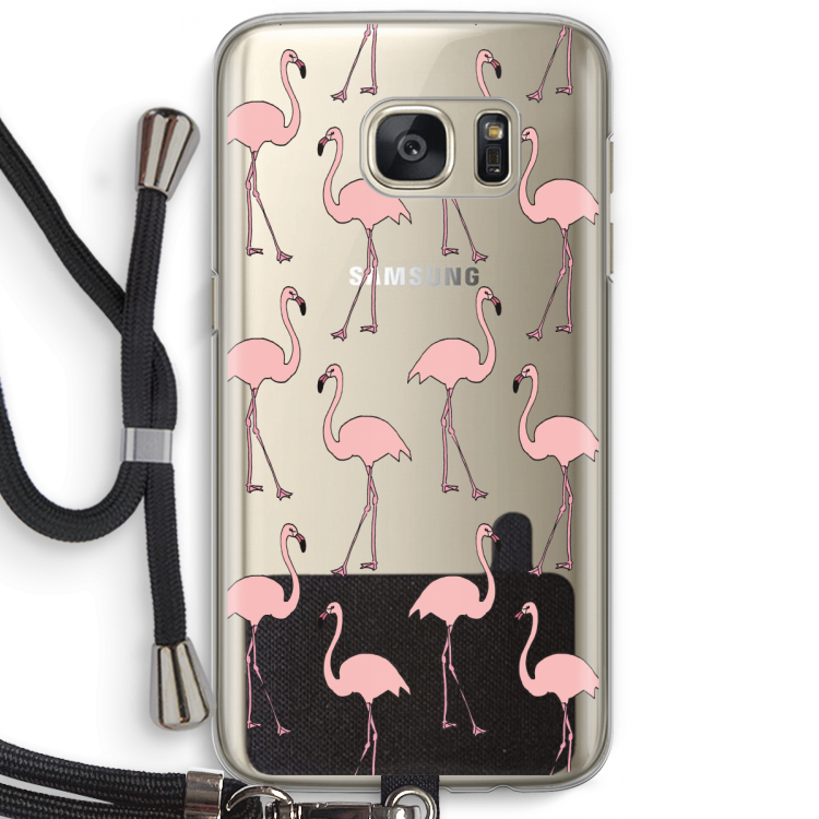 Anything Flamingoes: Samsung Galaxy S7 Transparant Hoesje met koord