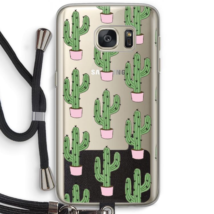 Cactus Lover: Samsung Galaxy S7 Transparant Hoesje met koord