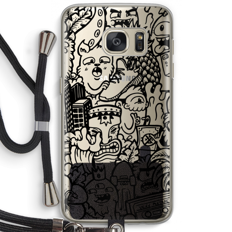 Vexx Black Mixtape: Samsung Galaxy S7 Transparant Hoesje met koord