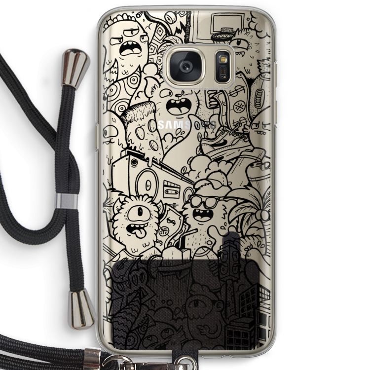 Vexx Black City : Samsung Galaxy S7 Transparant Hoesje met koord