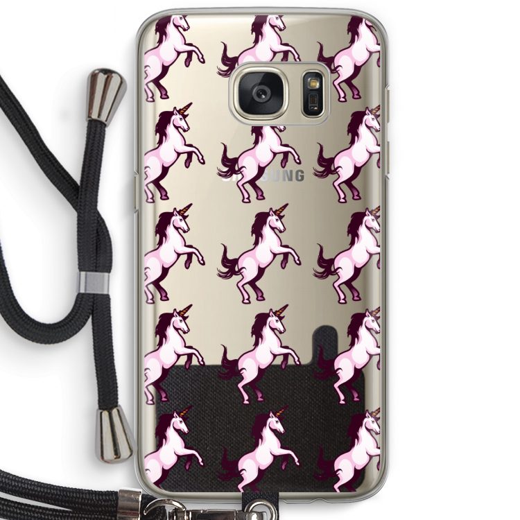 Musketon Unicorn: Samsung Galaxy S7 Transparant Hoesje met koord