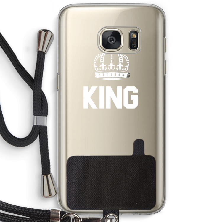 King zwart: Samsung Galaxy S7 Transparant Hoesje met koord