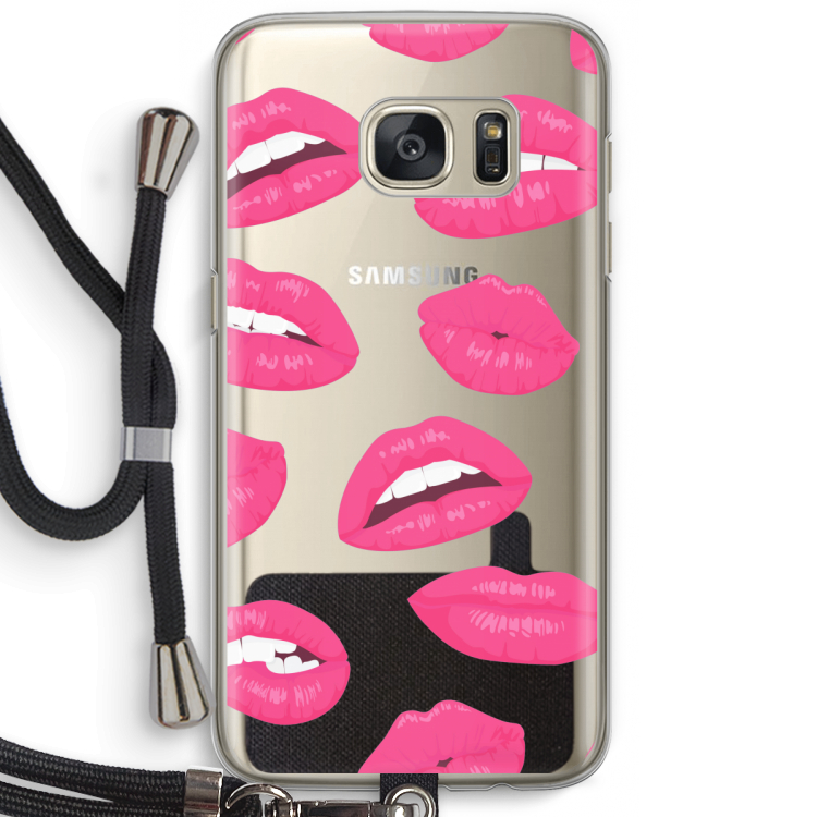 Bite my lip: Samsung Galaxy S7 Transparant Hoesje met koord