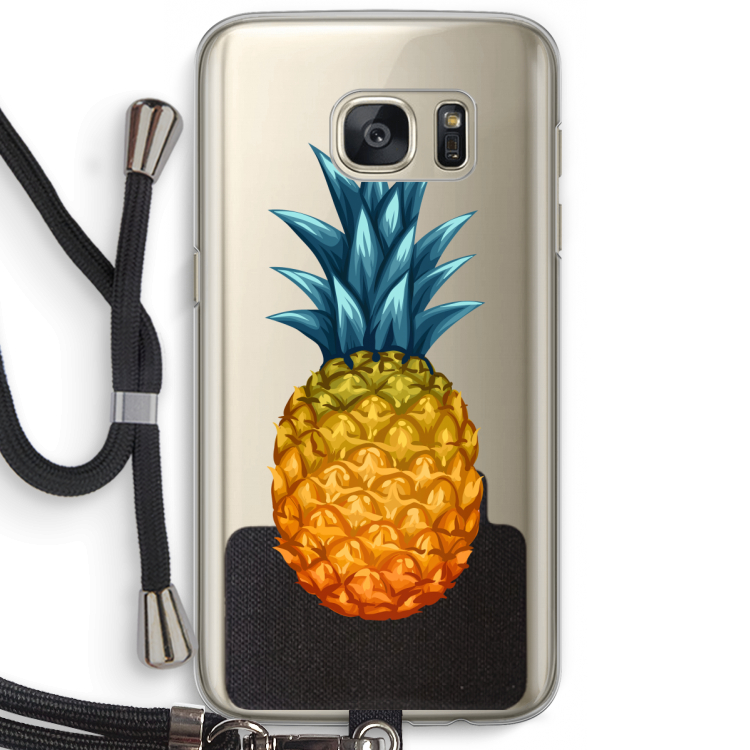 Grote ananas: Samsung Galaxy S7 Transparant Hoesje met koord