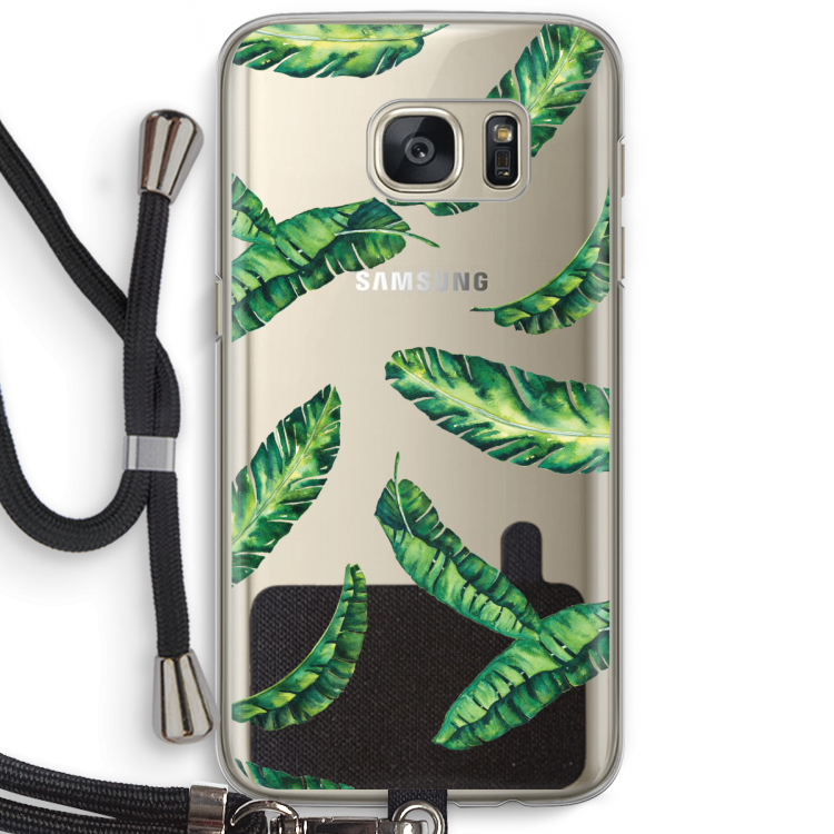 Lange bladeren: Samsung Galaxy S7 Transparant Hoesje met koord