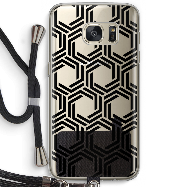 Geometrisch patroon: Samsung Galaxy S7 Transparant Hoesje met koord