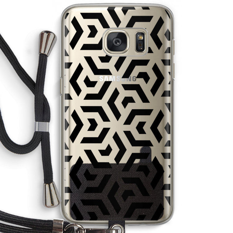 Crazy pattern: Samsung Galaxy S7 Transparant Hoesje met koord