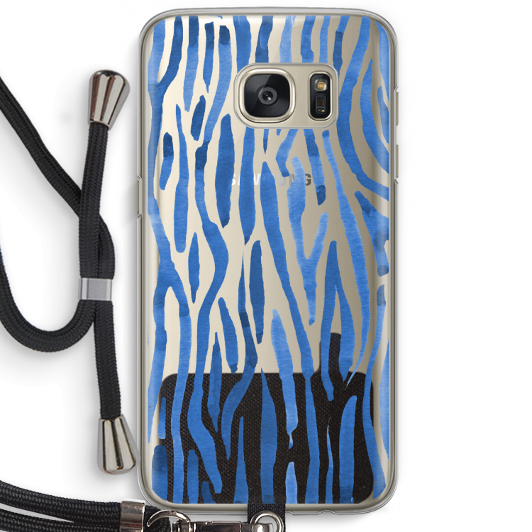 Blauwe nerven: Samsung Galaxy S7 Transparant Hoesje met koord