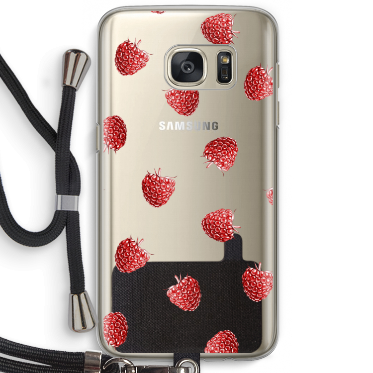 Framboosjes: Samsung Galaxy S7 Transparant Hoesje met koord