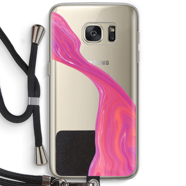 Paarse stroom: Samsung Galaxy S7 Transparant Hoesje met koord