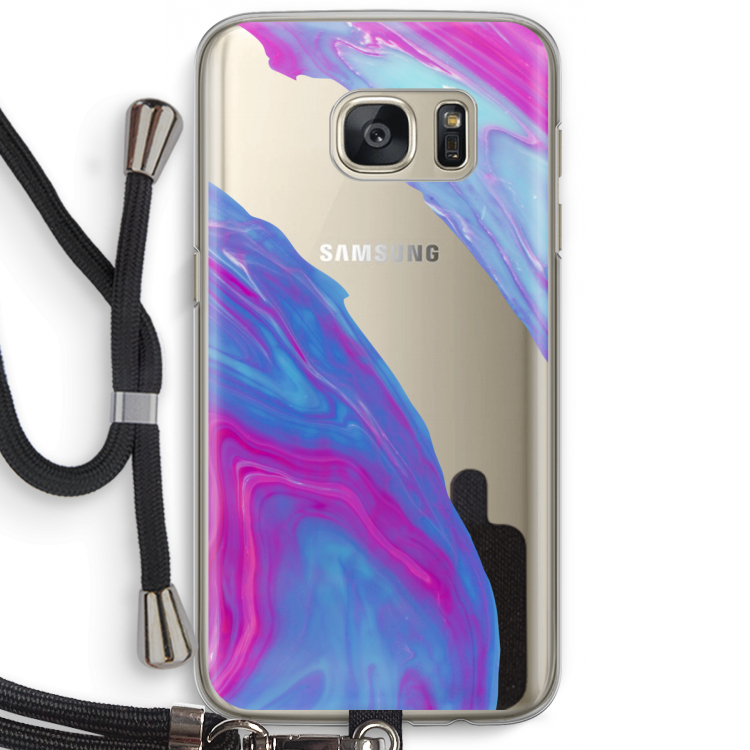 Zweverige regenboog: Samsung Galaxy S7 Transparant Hoesje met koord