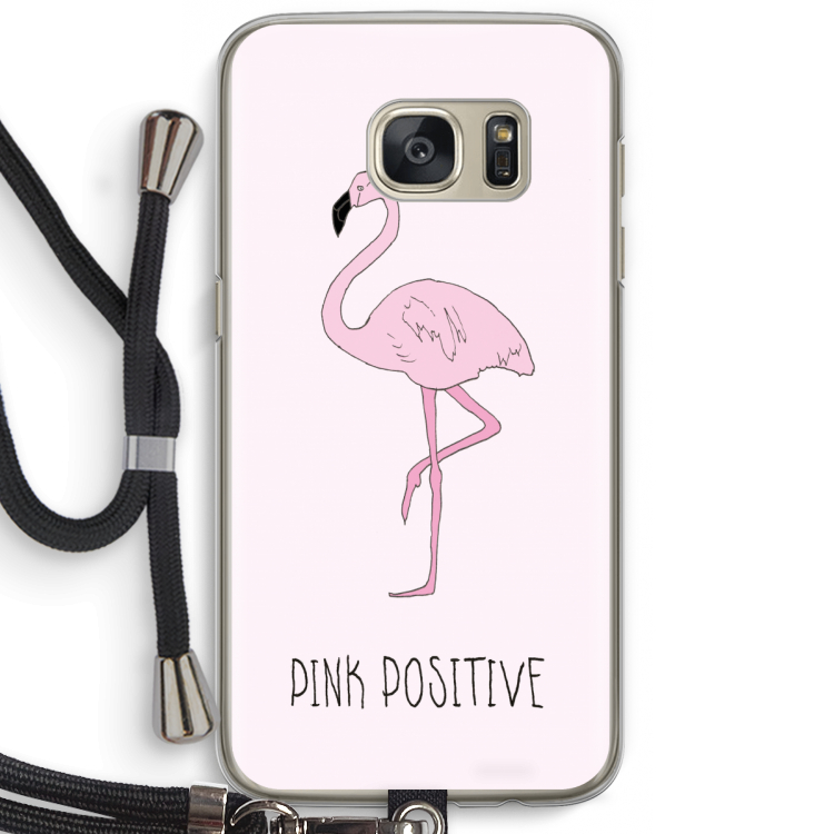 Pink positive: Samsung Galaxy S7 Transparant Hoesje met koord
