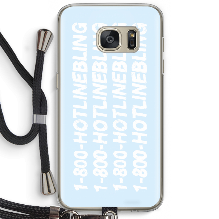 Hotline bling blue: Samsung Galaxy S7 Transparant Hoesje met koord
