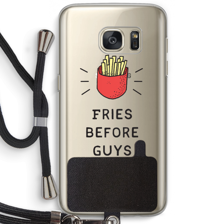 Fries before guys: Samsung Galaxy S7 Transparant Hoesje met koord