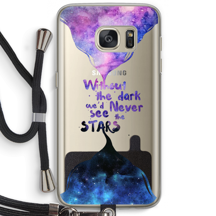 Stars quote: Samsung Galaxy S7 Transparant Hoesje met koord