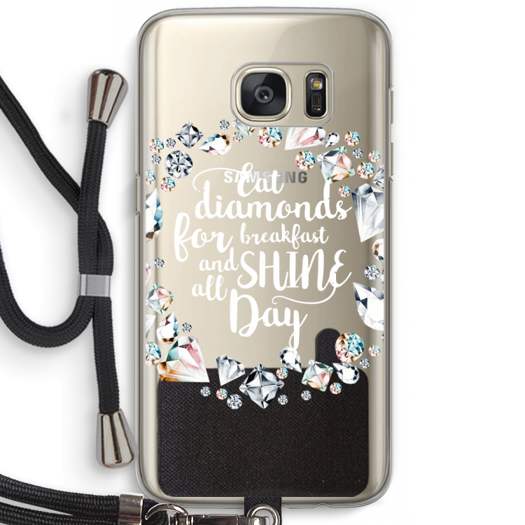 Diamonds: Samsung Galaxy S7 Transparant Hoesje met koord