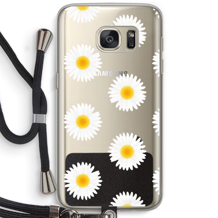 Margrietjes: Samsung Galaxy S7 Transparant Hoesje met koord