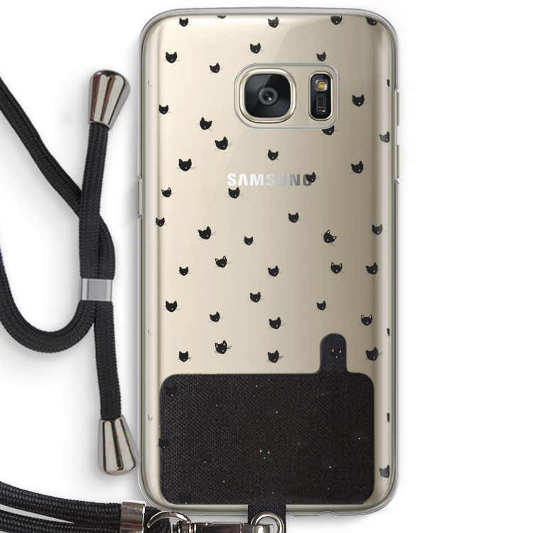 Kleine kattenkopjes: Samsung Galaxy S7 Transparant Hoesje met koord