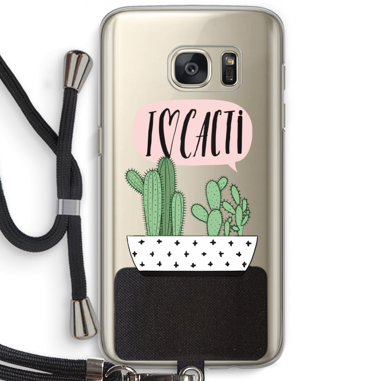 I love cacti: Samsung Galaxy S7 Transparant Hoesje met koord