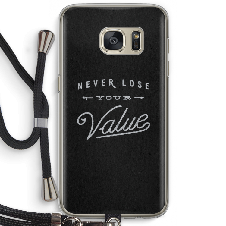 Never lose your value: Samsung Galaxy S7 Transparant Hoesje met koord