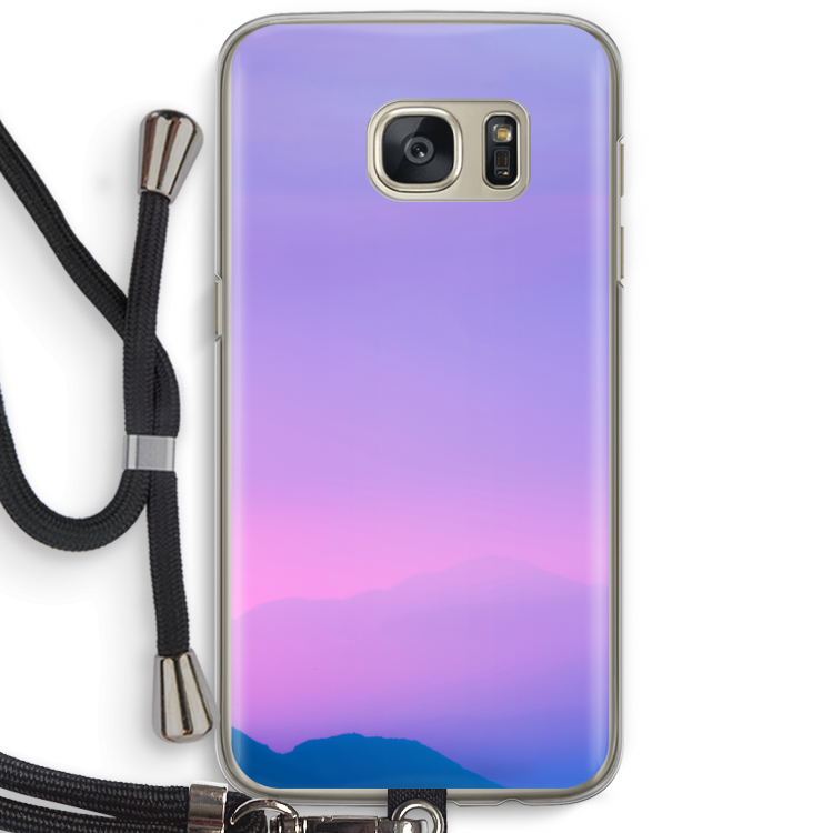 Sunset pastel: Samsung Galaxy S7 Transparant Hoesje met koord