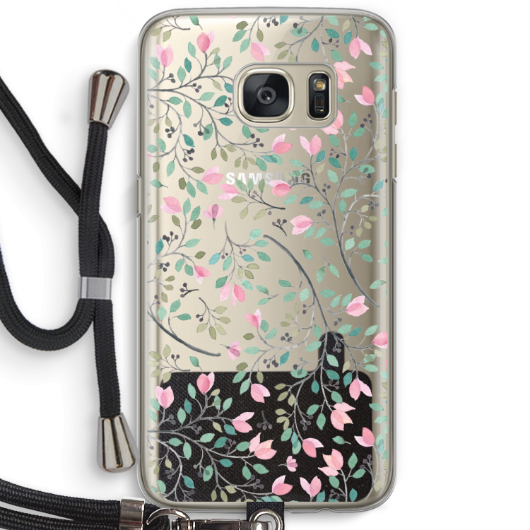Sierlijke bloemen: Samsung Galaxy S7 Transparant Hoesje met koord