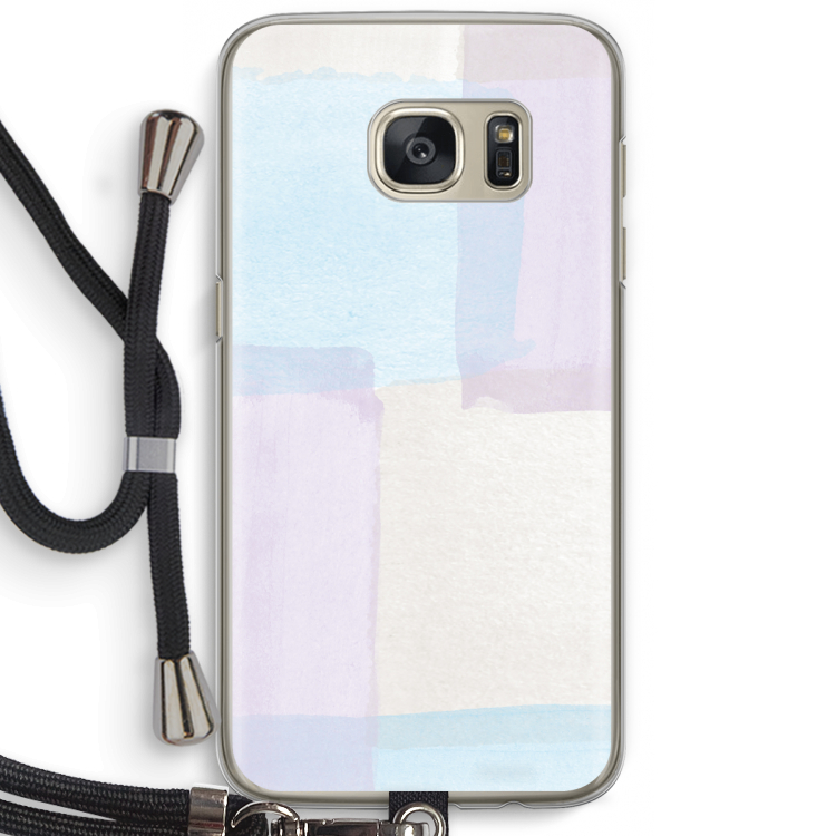 Square pastel: Samsung Galaxy S7 Transparant Hoesje met koord