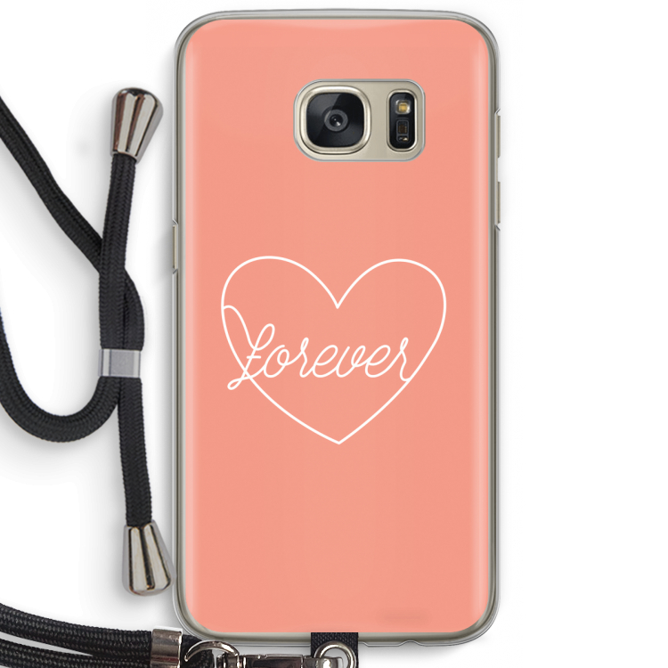 Forever heart: Samsung Galaxy S7 Transparant Hoesje met koord