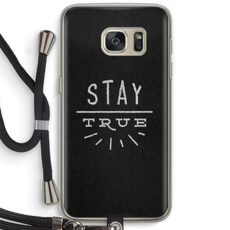 Stay true: Samsung Galaxy S7 Transparant Hoesje met koord