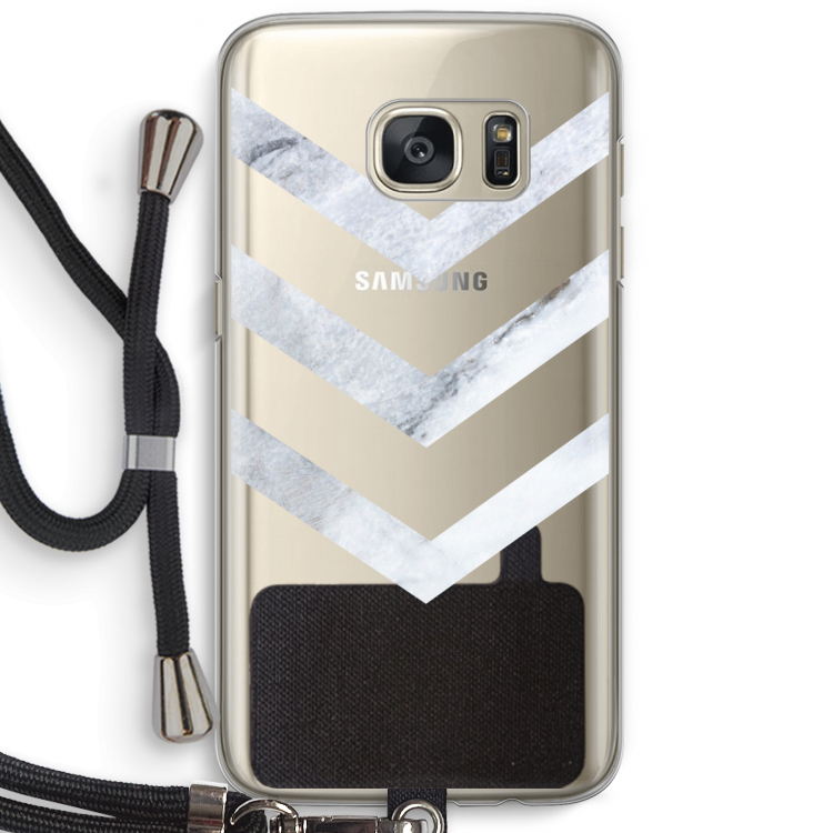 Marmeren pijlen: Samsung Galaxy S7 Transparant Hoesje met koord