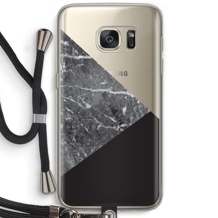 Combinatie marmer: Samsung Galaxy S7 Transparant Hoesje met koord