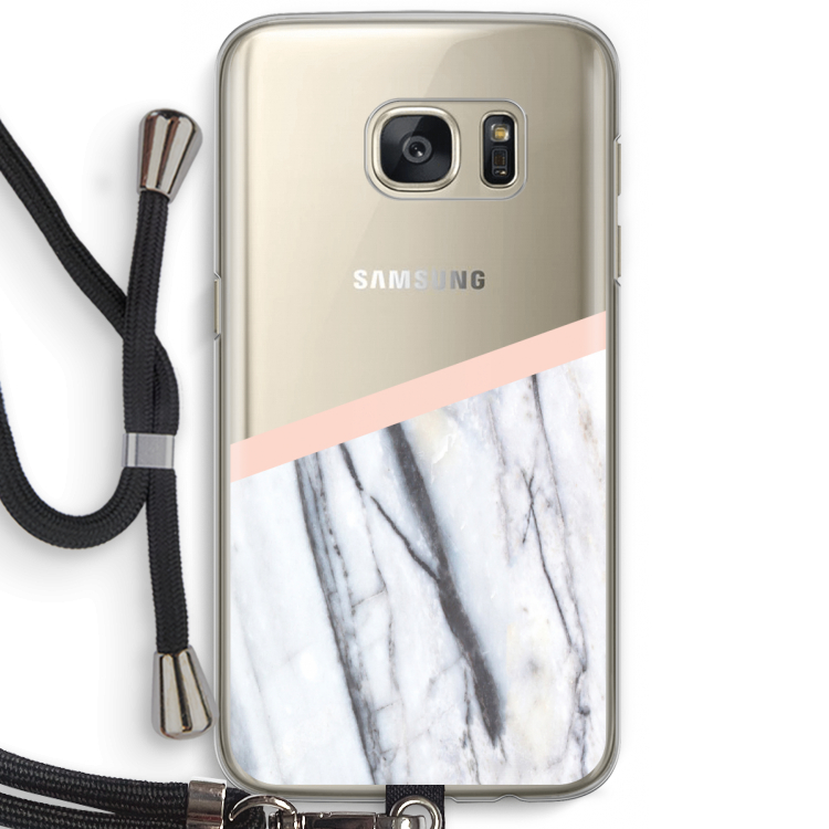 A touch of peach: Samsung Galaxy S7 Transparant Hoesje met koord