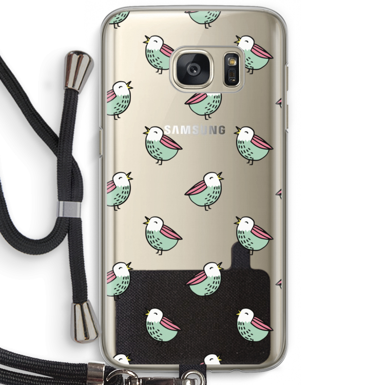 Vogeltjes: Samsung Galaxy S7 Transparant Hoesje met koord