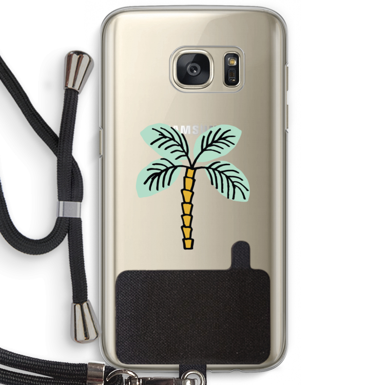 Palmboom: Samsung Galaxy S7 Transparant Hoesje met koord