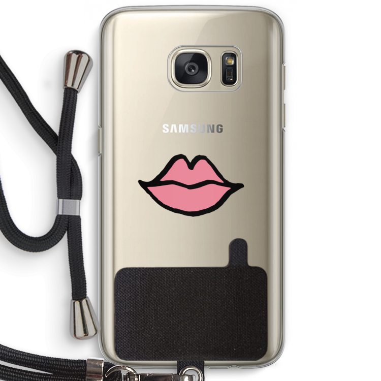 Kusje: Samsung Galaxy S7 Transparant Hoesje met koord