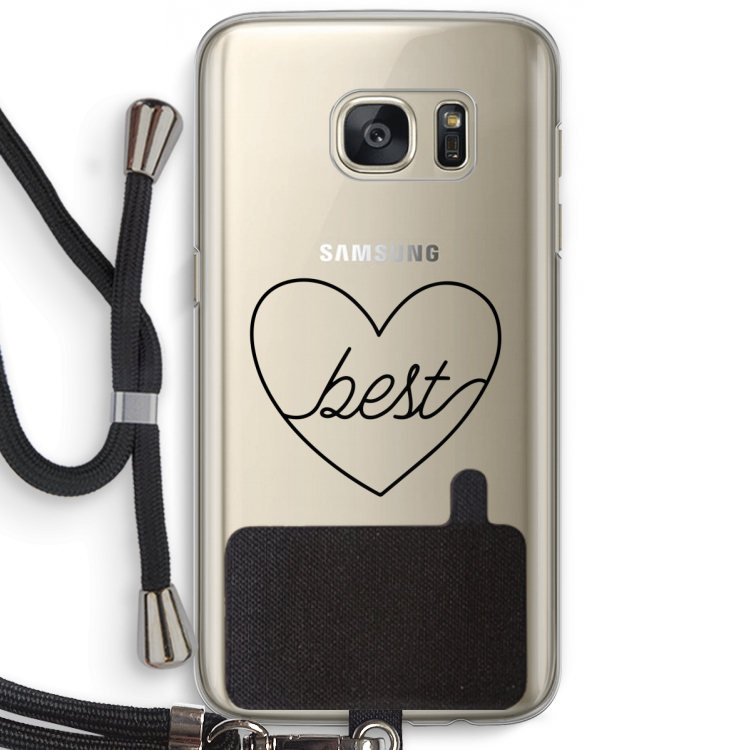 Best heart black: Samsung Galaxy S7 Transparant Hoesje met koord