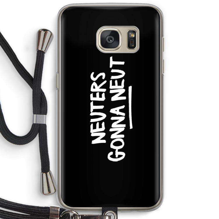 Neuters (zwart): Samsung Galaxy S7 Transparant Hoesje met koord