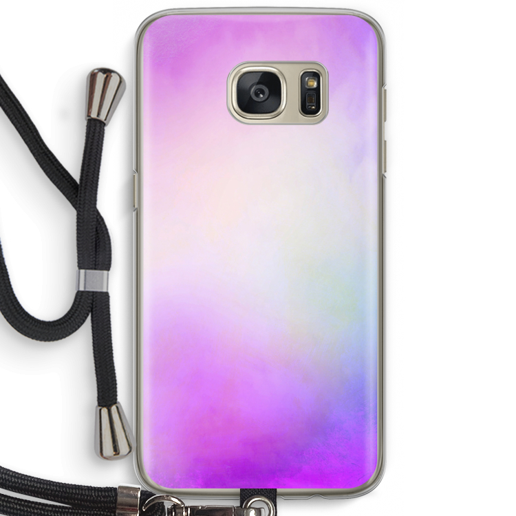 Clouds pastel: Samsung Galaxy S7 Transparant Hoesje met koord
